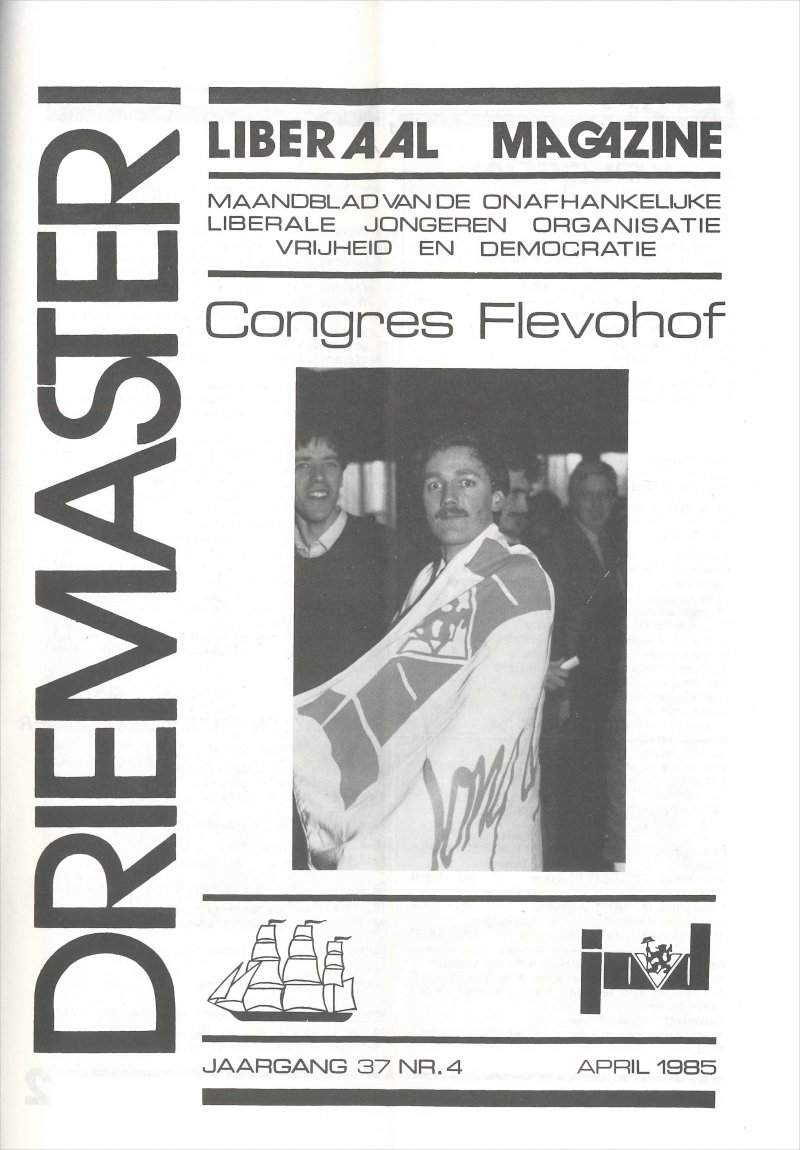 Congres Flevohof op de cover van De Driemaster, april 1985
