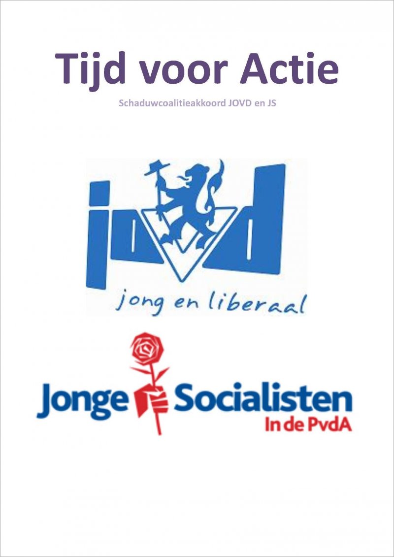 Cover schaduwcoalitieakkoord van de JOVD en JS, 2012.