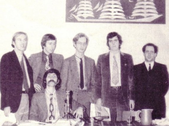 Het JOVD-hoofdbestuur in 1973.